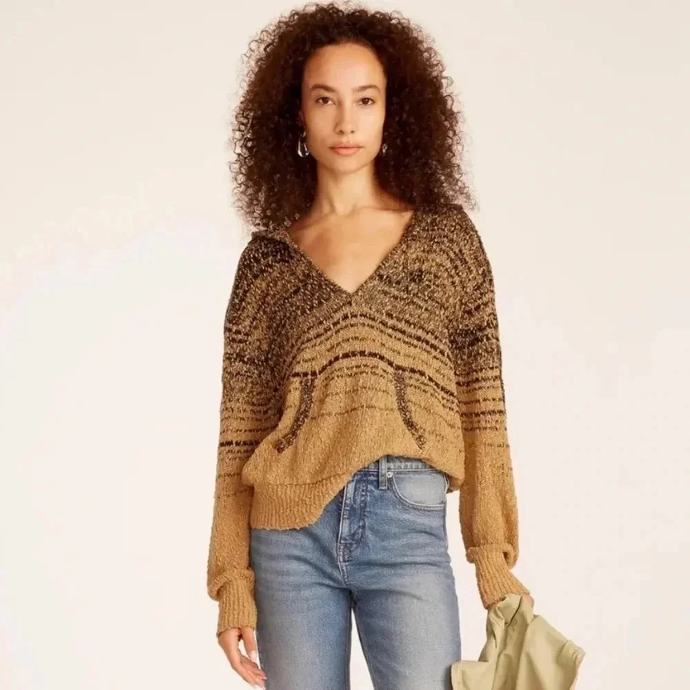 J. Crew Cropped Marled Cotton Hoodie Size XS fair trade relaxed slouchy